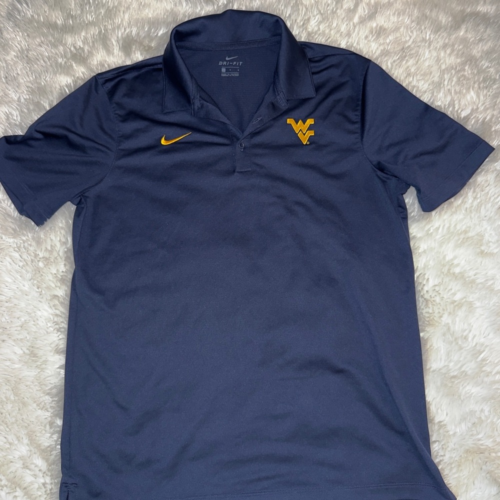 West Virginia Mountaineers
Shirt Mens Large NCAA
Football Nike Dri Fit Golf Polo